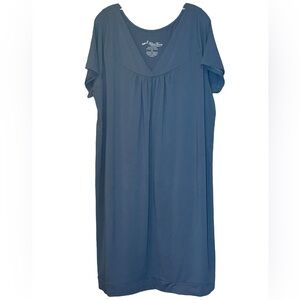 Fishers Finery Nightgown Gown Bamboo Blue Short Sleeve Ladies XXL Loungewear